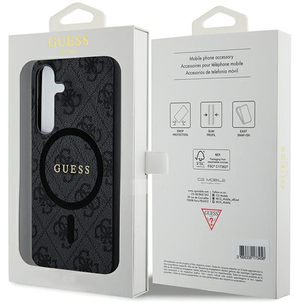 GUESS case for SAMSUNG S24 Plus compatible with MagSafe GUHMS24MG4GFRK (4G Ring classic logo) black