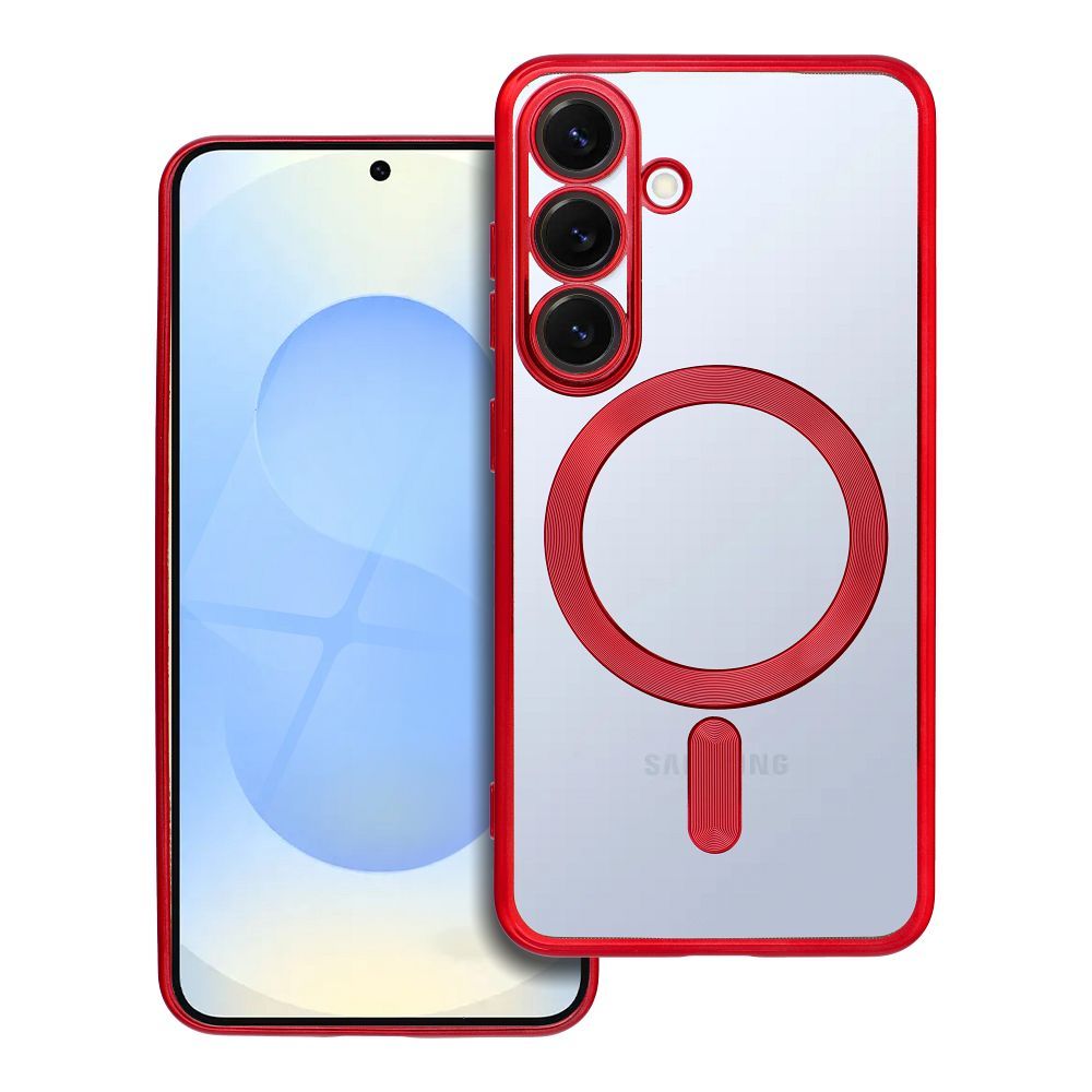 ELECTRO MAG COVER case compatible with MagSafe for SAMSUNG S25 red