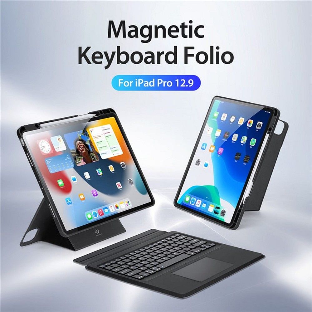 DUX DUCIS case DK foldable with Wireless Keyboard for iPad Air 13 (2024)/Pro 12.9 (2020/2021/2022) black