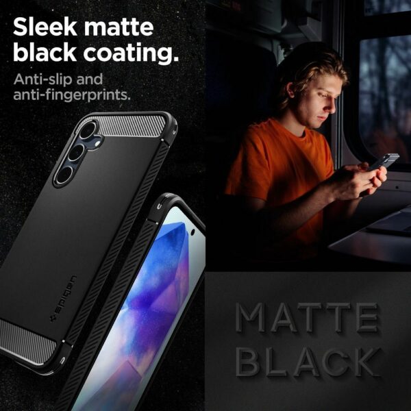 SPIGEN case RUGGED ARMOR case for SAMSUNG A55 5G matte black