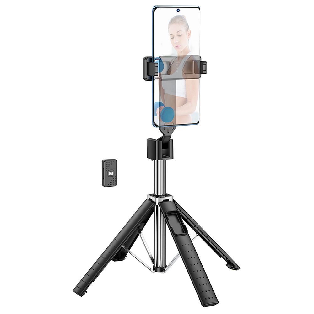 HOCO selfie stick with bluetooth remote control fourpod K18 black