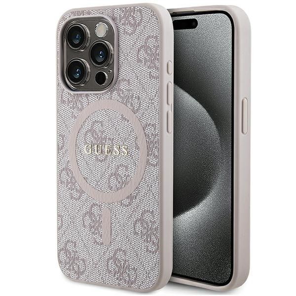 GUESS case for IPHONE 14 Pro Max compatible with MagSafe GUHMP14XG4GFRP (4G Ring classic logo) pink