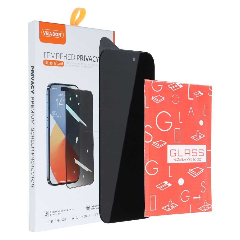 6D Pro Veason Privacy Glass - for Iphone 12 / 12 Pro black