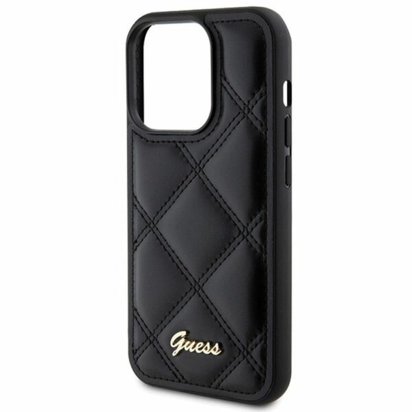 GUESS case for IPHONE 15 Pro Max GUHCP15XPSQSQSK (Quilted Metal Logo) black