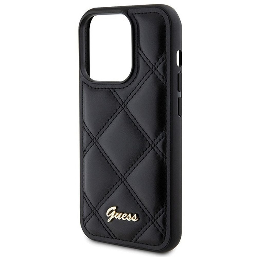 GUESS case for IPHONE 15 Pro Max GUHCP15XPSQSQSK (Quilted Metal Logo) black