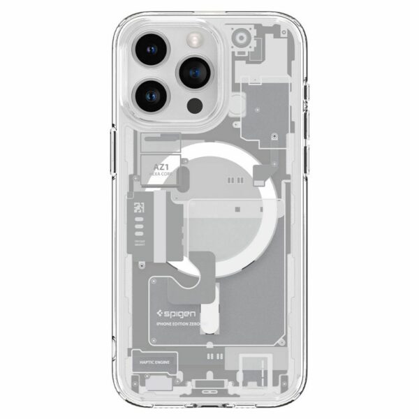 SPIGEN case ULTRA HYBRID MAG compatible with MagSafe for IPHONE 15 Pro zero one white