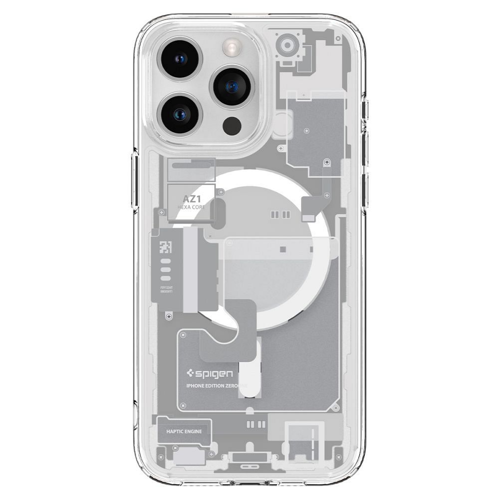 SPIGEN case ULTRA HYBRID MAG compatible with MagSafe for IPHONE 15 Pro zero one white