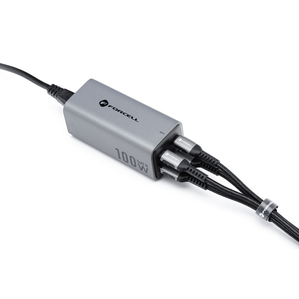 FORCELL F-ENERGY GaN III VT-49 desktop charger 2 x Type C + 2 x USB A PD QC4.0 SFC2.0 5A 100W gray