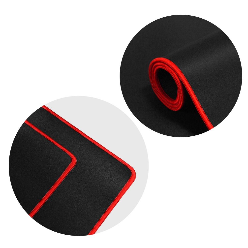 8fa118a99dfe2df83b237b63cb13ce17 Gaming mousepad 300 x 240 x 3 mm black with red stitching