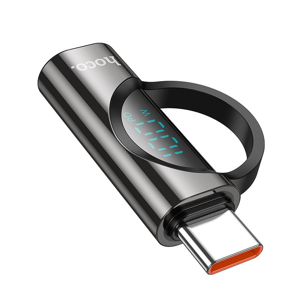 HOCO adapter Type C (male) to Type C (female) with digital display 5A 100W UA32 black