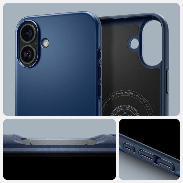 SPIGEN case THIN FIT MAG compatible with MagSafe for IPHONE 16 navy blue