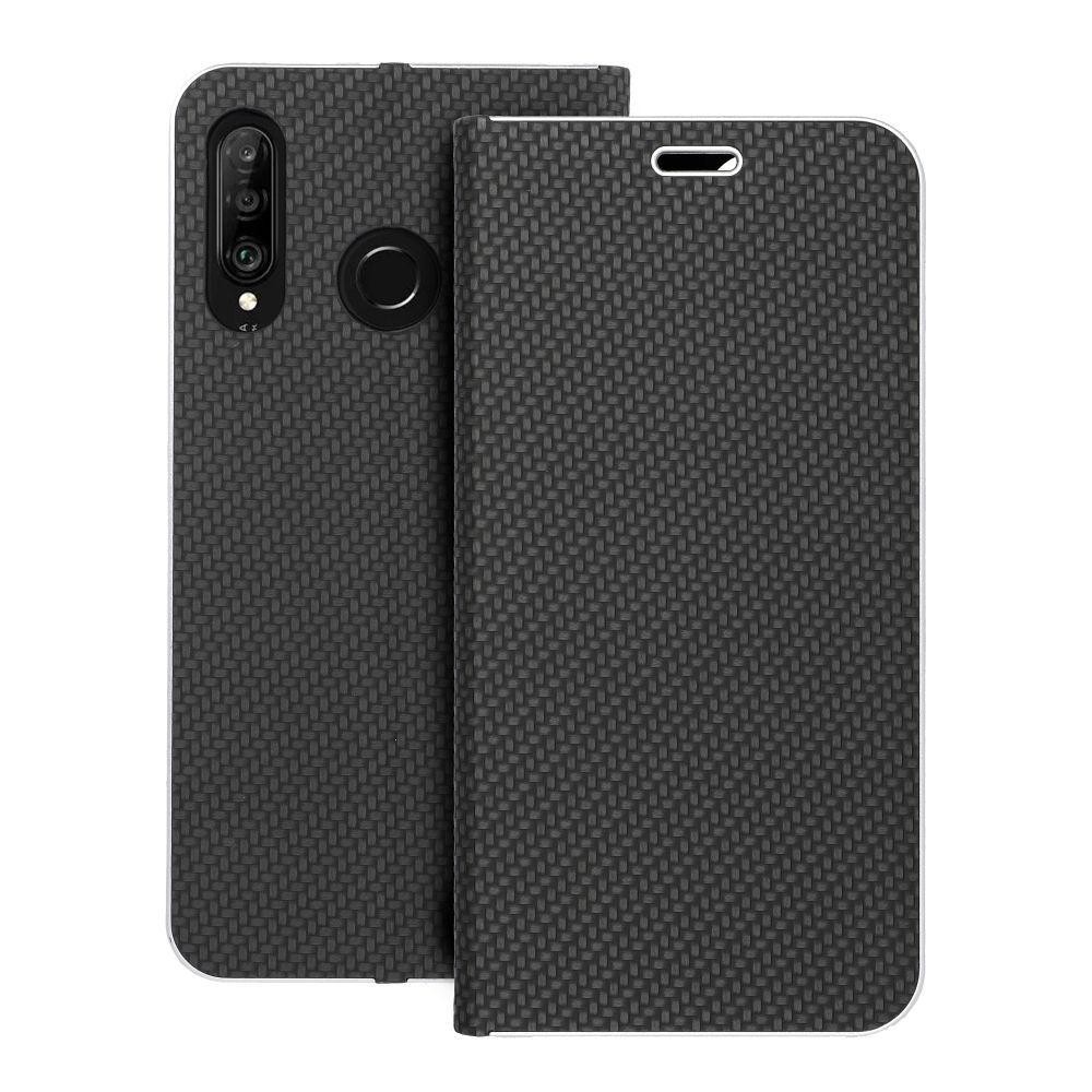 914bb74ccaca50c3fe8b2f934b213fb3 LUNA Book Carbon for HUAWEI P30 Lite black