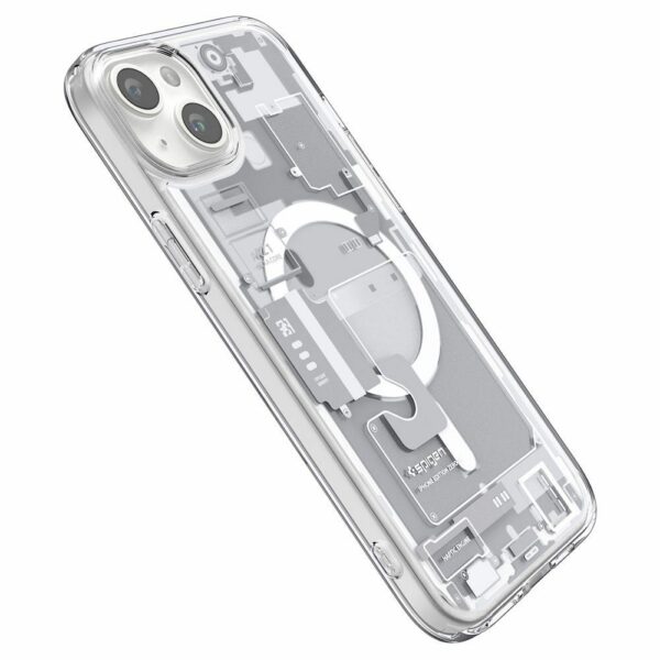 SPIGEN case ULTRA HYBRID MAG compatible with MagSafe for IPHONE 15 zero one white