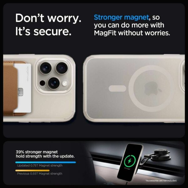 SPIGEN case ULTRA HYBRID MAG compatible with MagSafe for IPHONE 16 Pro Max frost natural titanium