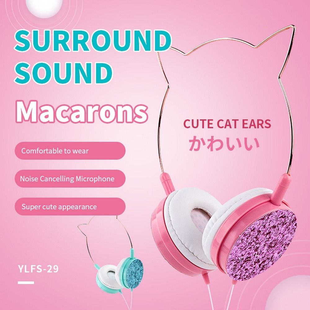 91cd898b98b2999a0e613dbfc174dad6 Wire headphones Jack 3,5 mm with microphone CAT EAR YLFS-22 gold