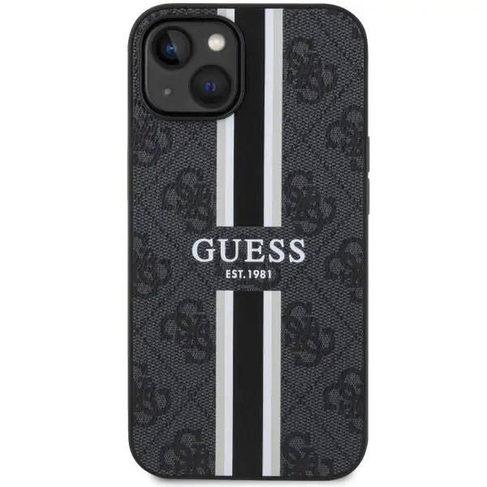 GUESS case for IPHONE 14 compatible with MagSafe GUHMP14SP4RPSK (4G Printed Stripes) black