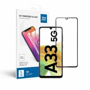 Tempered Glass Blue Star - SAMSUNG A33 5G Full Face (full glue with frame/small size) - black