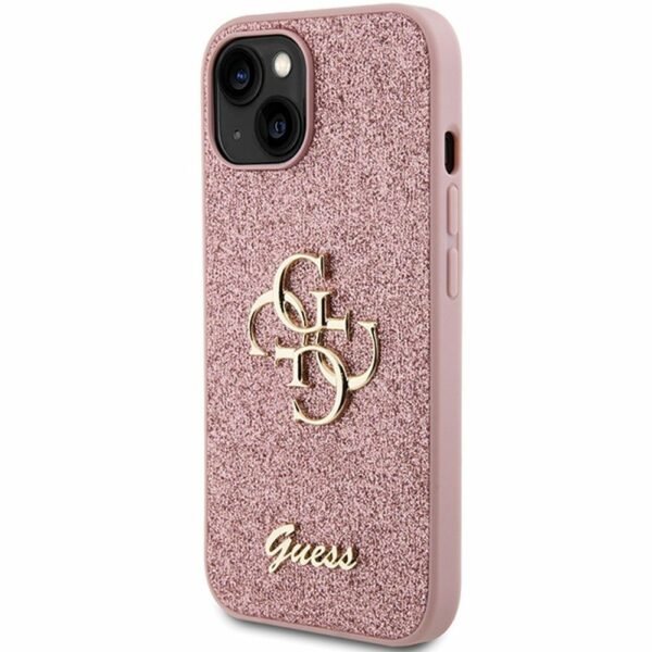 GUESS case for IPHONE 15 GUHCP15SHG4SGP (Fixed Glitter Big 4G) pink
