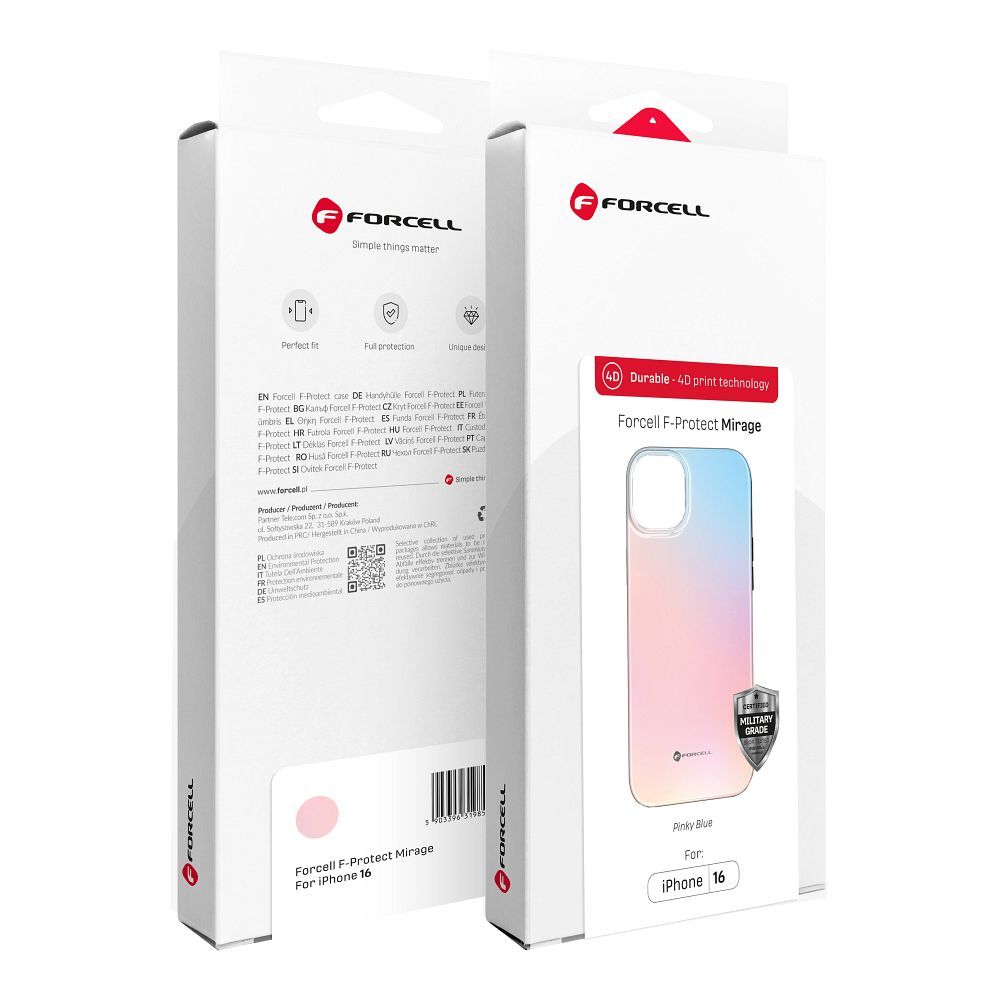 FORCELL F-PROTECT Mirage, Military Drop-Tested case compatible with MagSafe for IPHONE 15 PRO MAX pinky blue