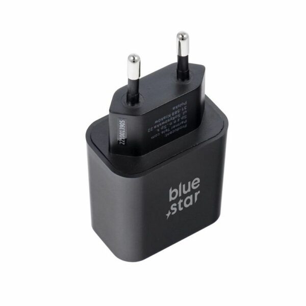 BLUE STAR travel charger Type C + cable Type C to Type C PD QC4.0 3A 25W TFB-TC-25WPD black