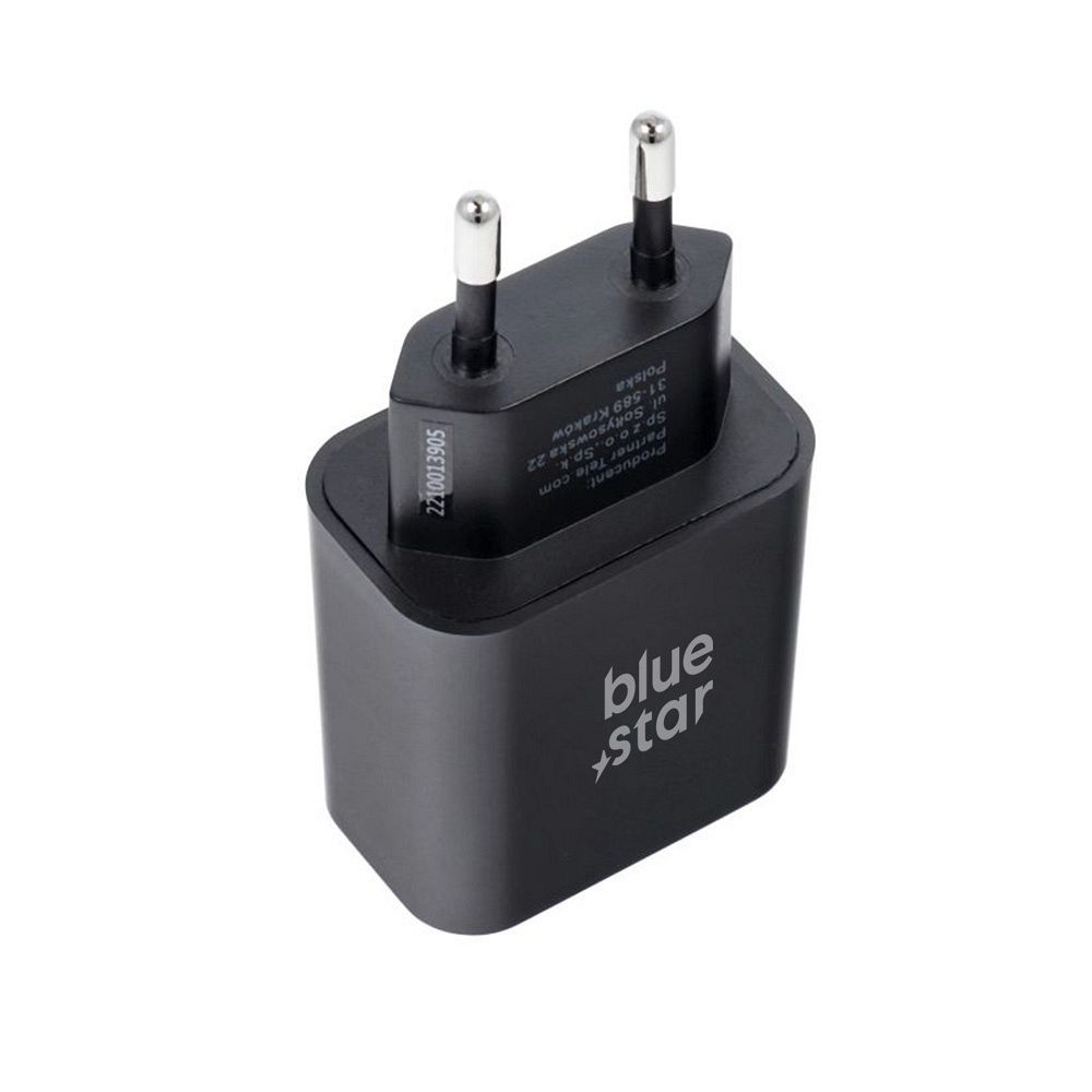 BLUE STAR travel charger Type C + cable Type C to Type C PD QC4.0 3A 25W TFB-TC-25WPD black