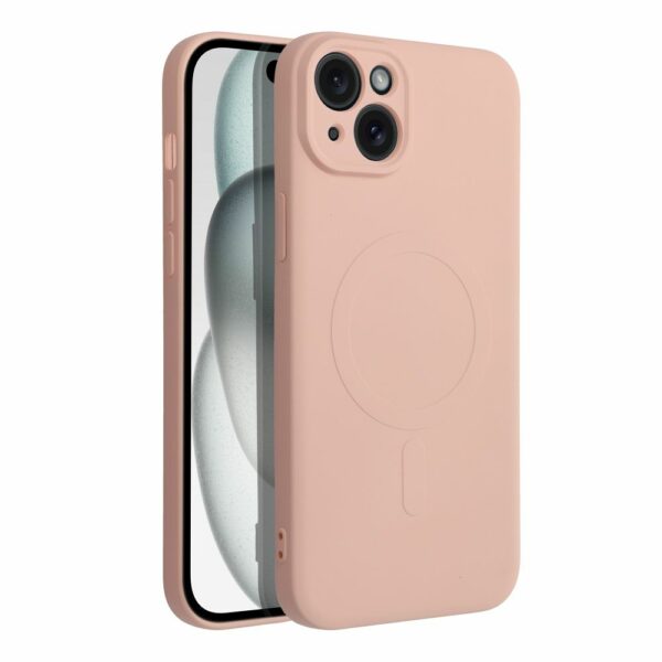 SILICONE MAG COVER case compatible with MagSafe for IPHONE 15 Plus pink