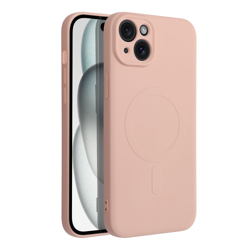 SILICONE MAG COVER case compatible with MagSafe for IPHONE 15 Plus pink