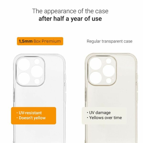 BOX PREMIUM 1,5 mm case for IPHONE 15 PLUS transprent black