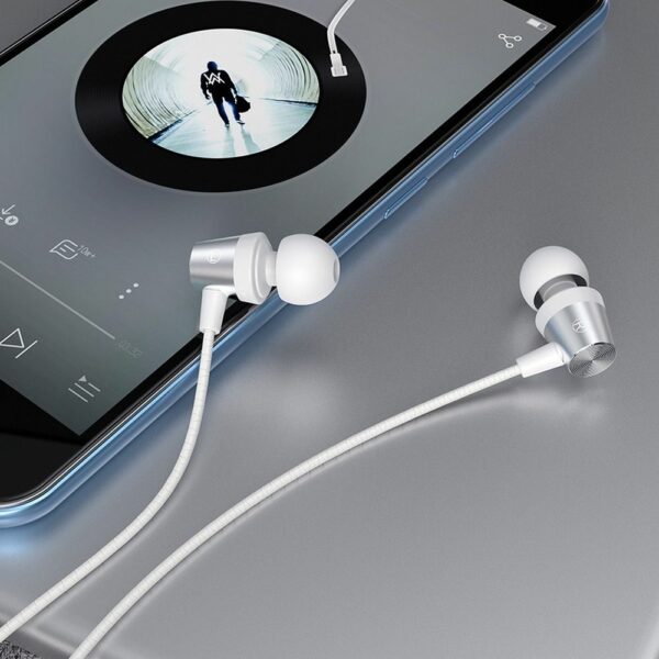 HOCO wire earphones Jack 3,5 mm with microphone M79 white