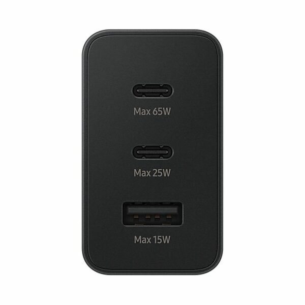 SAMSUNG original charger USB A + 2 x Typ C PD 3A 65W EP-T6530NBEGEU black blister