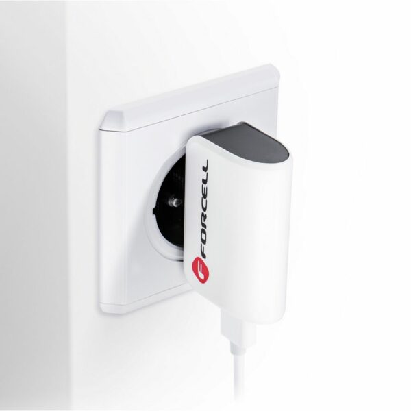 FORCELL F-ENERGY U19 travel charger USB A + cable USB A to Lightning 1A 5W white black