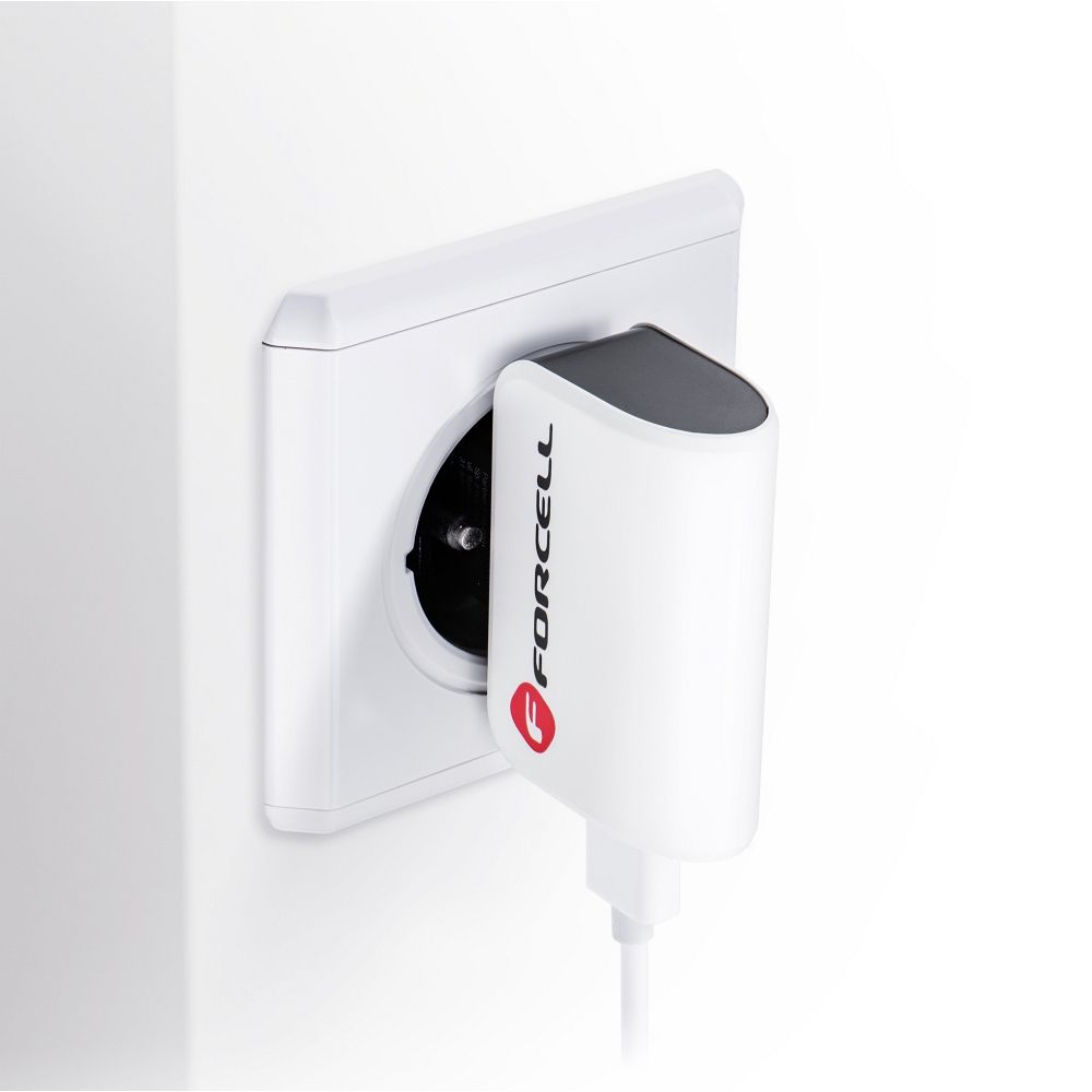 FORCELL F-ENERGY U19 travel charger USB A + cable USB A to Lightning 1A 5W white black
