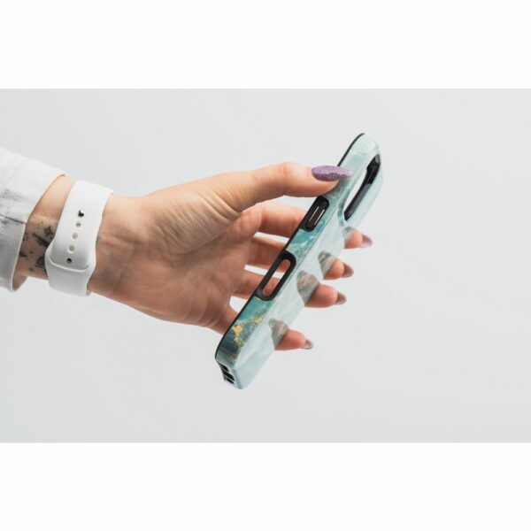 FORCELL F-PROTECT Mirage, Military Drop-Tested case compatible with MagSafe for IPHONE 15 green marble