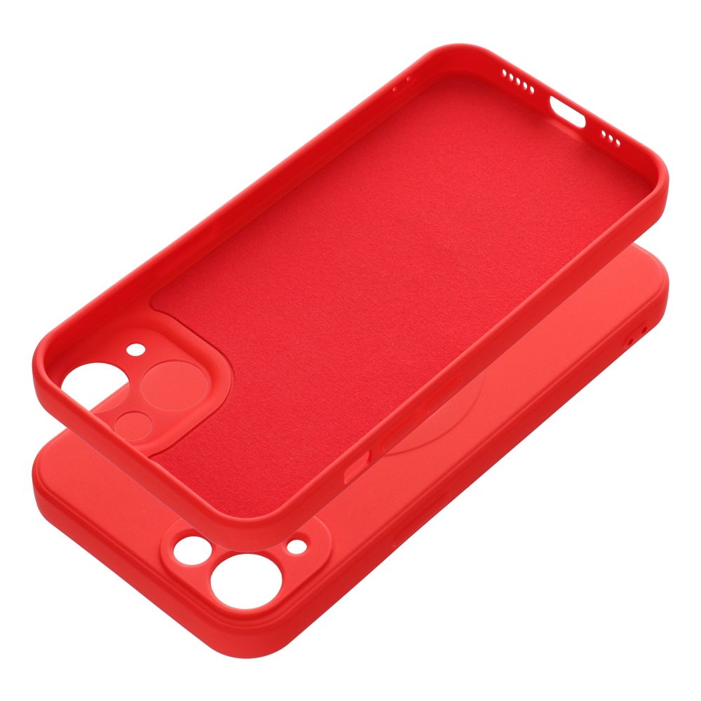 SILICONE MAG COVER case compatible with MagSafe for IPHONE 13 red