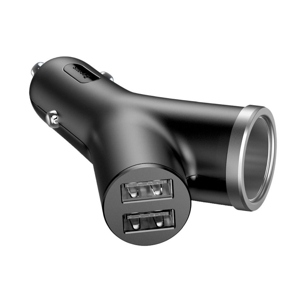 995ae6f86b24954ae85fec6fe93641c3 BASEUS car charger 2 x USB A + cigarette lighter 5A 40W CCALL-YX01/BSC-C16N black