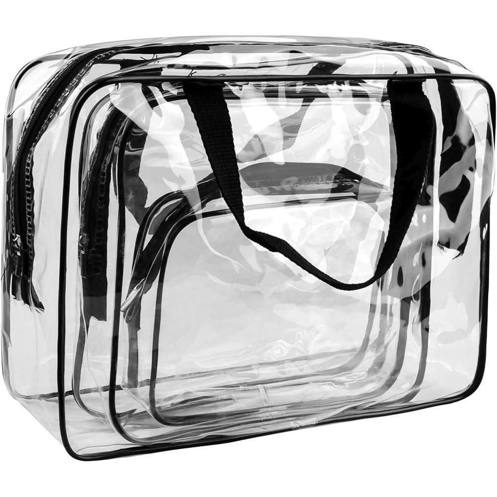 Travel Cosmetic Bag Set RC-K-1083 | 3 Pieces | Transparent   A practical set of 3 travel cosmetic bags, perfect for trips, gym, or everyday use. The transparent design allows for quick identification of items, while different sizes help keep cosmetics and accessories well-organized. ✅ Key Features: ✔ Set of 3 cosmetic bags – various sizes for different needs ✔ Transparent design – easy visibility of contents ✔ Water-resistant material – protects against moisture and spills ✔ Lightweight & compact – fits easily in a suitcase, travel bag, or backpack ✔ Durable zipper closure – secure storage for cosmetics ✔ Versatile use – great for toiletries, accessories, or documentsTravel cosmetic bag set 3 pcs RC-K-1083 transparent
