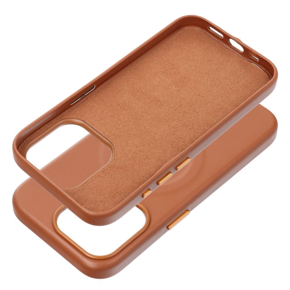 ROAR case LEATHER MAG compatible with MagSafe for IPHONE 15 Pro Brown