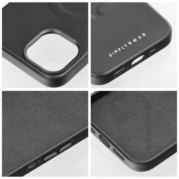 ROAR case LEATHER MAG compatible with MagSafe for IPHONE 15 Plus black