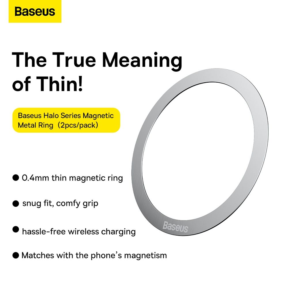 BASEUS universal round plate compatible with MagSafe PCCH000012 2 pcs silver
