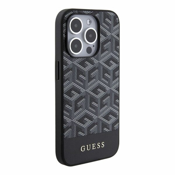 GUESS case for IPHONE 15 Pro compatible with MagSafe GUHMP15LHGCFSEK (GCUBE Stripes) black