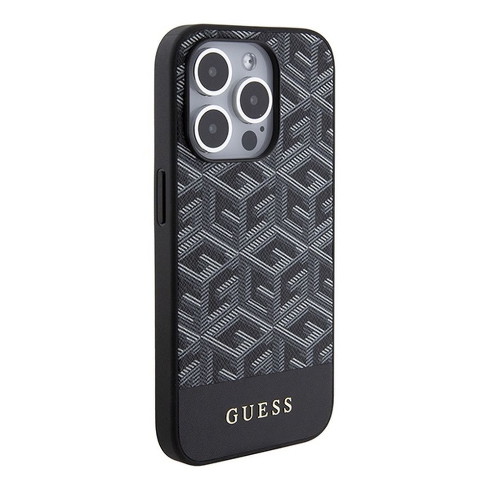 GUESS case for IPHONE 15 Pro compatible with MagSafe GUHMP15LHGCFSEK (GCUBE Stripes) black