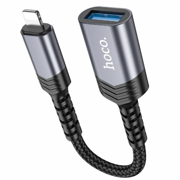 HOCO adapter iPhone Lightning 8-pin (male) to USB (female) 3.0 UA24 black
