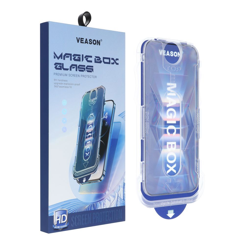 6D Pro Veason Easy-Install Glass + Applicator - for Iphone 13 Pro / 14 black
