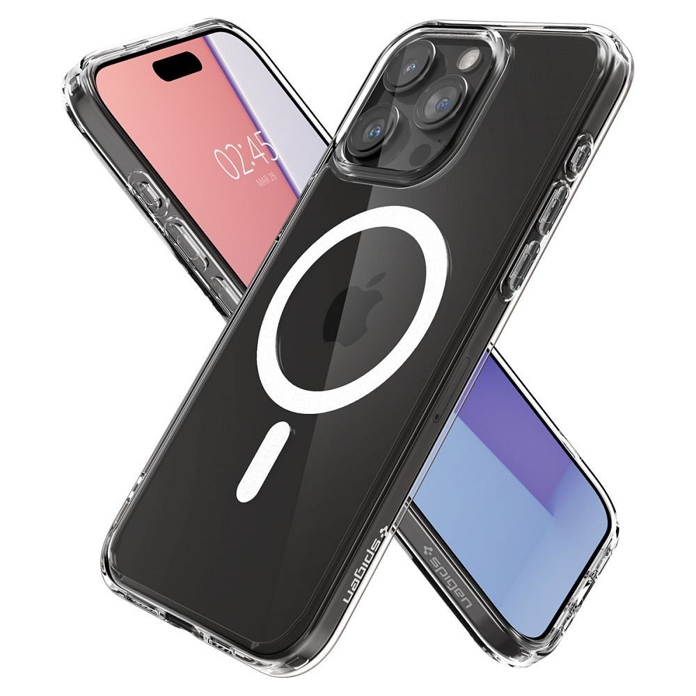 SPIGEN case ULTRA HYBRID MAG compatible with MagSafe for IPHONE 15 Pro Max white