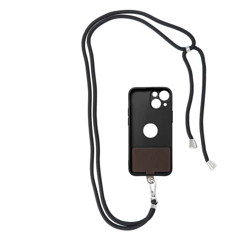 SWING (6mm) pendant for the phone with adjustable length / cord length 165cm (max 82.5cm in the loop) / on the shoulder or neck - black