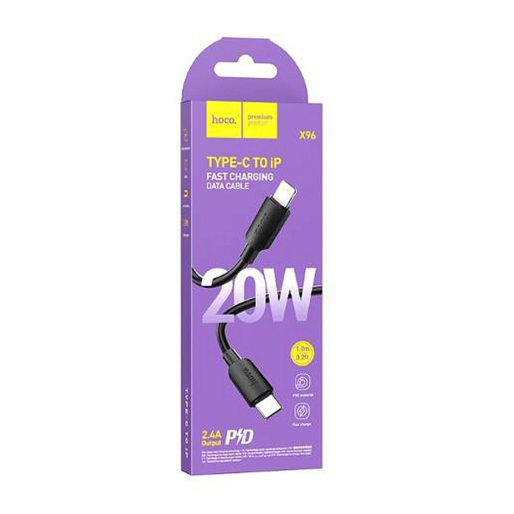 HOCO cable Type C to Lightning PD 2,4A 20W X96 1 m black