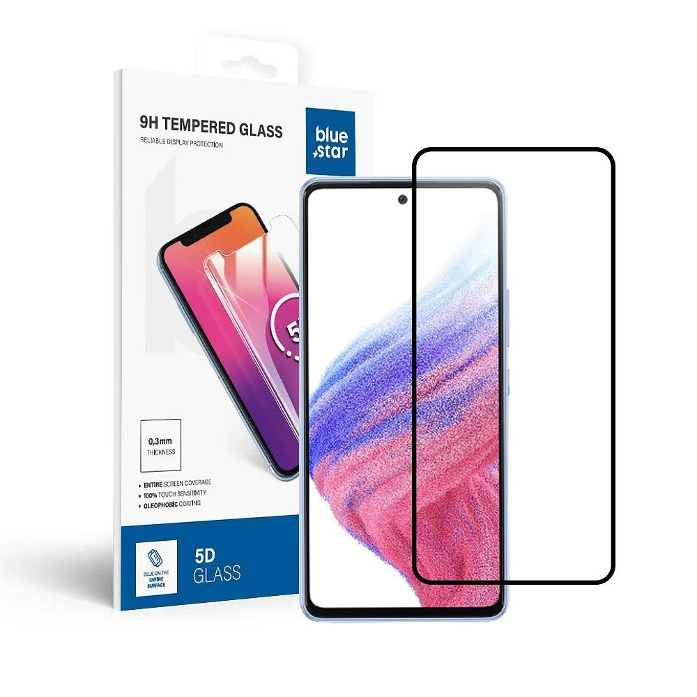 9cab396981c0d2066bdc4548db67eea3 Tempered Glass Blue Star - SAMSUNG A53 5G Full Face (full glue with frame/small size) - black Tempered Glass