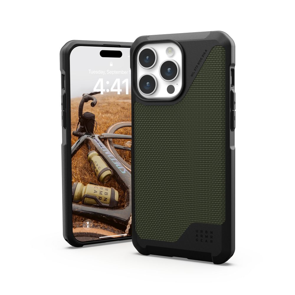 UAG Urban Armor Gear case METROPOLIS LT compatible with MagSafe for IPHONE 15 Pro Max kevlar olive