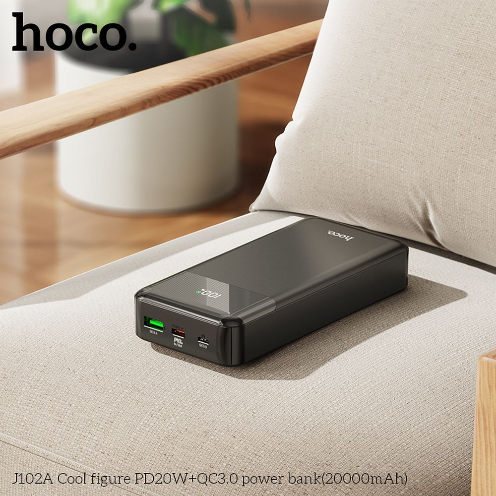 HOCO powerbank 20000 mAh PD QC3.0 3A 20W J102A black