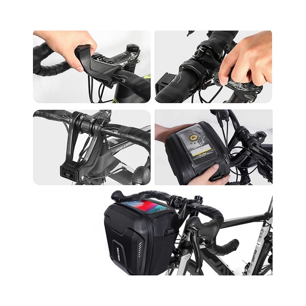 WILDMAN traveling bag for bike handlebars with zipper WILDMAN GS9 3L vlack